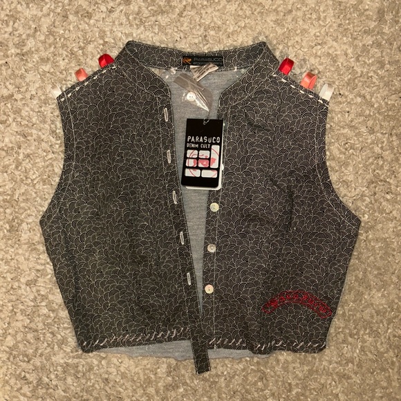 NWT Parasuco Denim Cult Black LDS Sleeveless Top - Picture 1 of 7